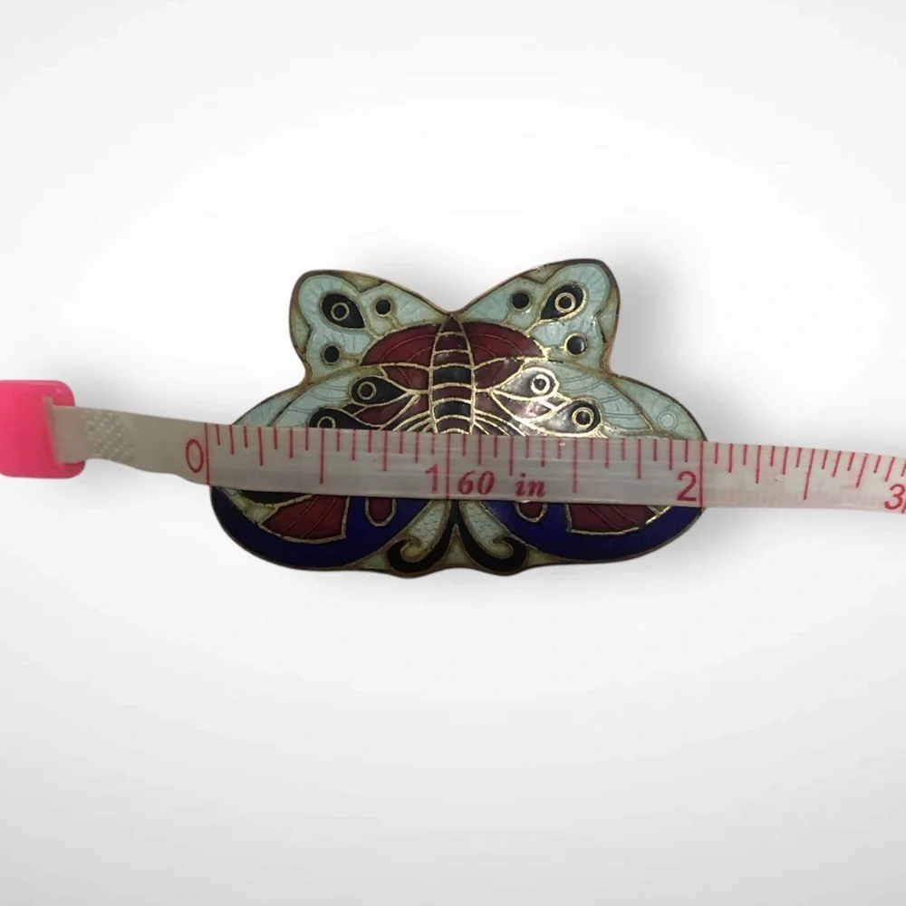 Butterfly Trinket Box Cloisonne Vintage 1970s